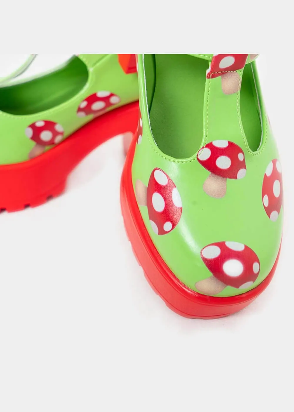 Koi Footwear Sai Toad Mushroom Mary Janes Pumps Green