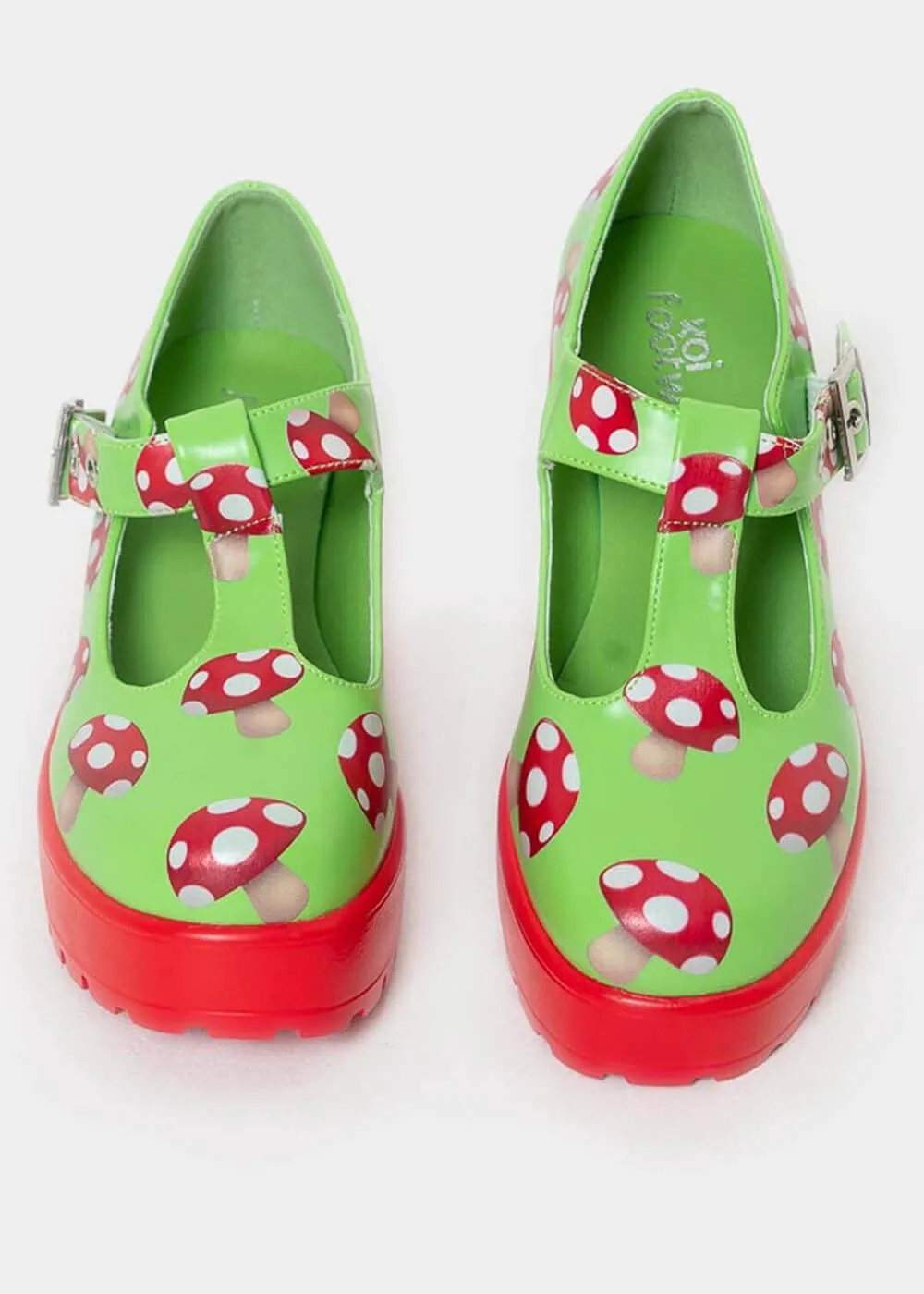 Koi Footwear Sai Toad Mushroom Mary Janes Pumps Green