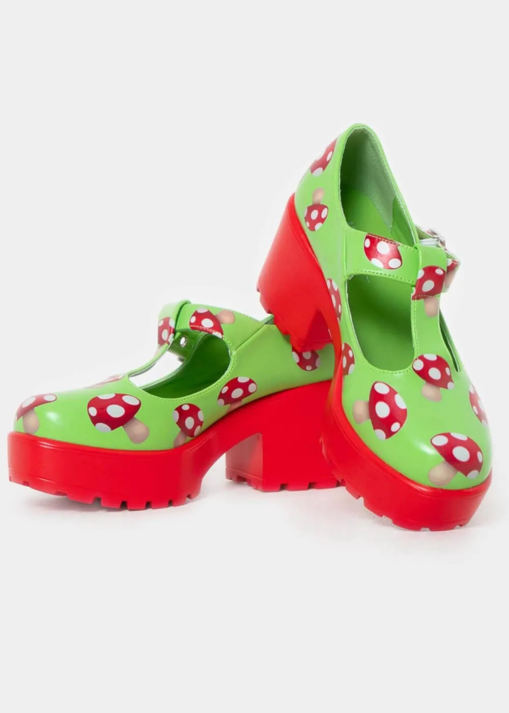 Koi Footwear Sai Toad Mushroom Mary Janes Pumps Green