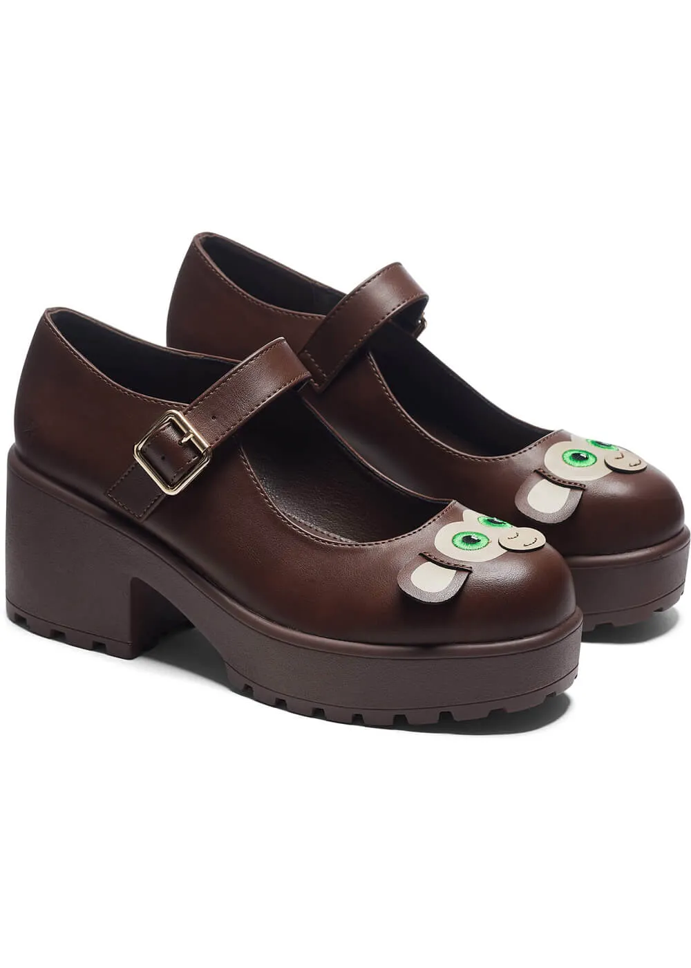 Koi Footwear Tira Manic Monkey Mary Janes Pumps Brown