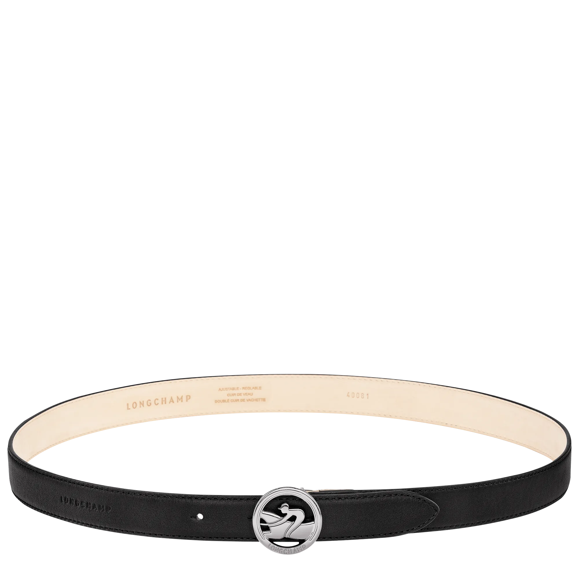 La Médaille Longchamp Ladies' belt Black - Leather