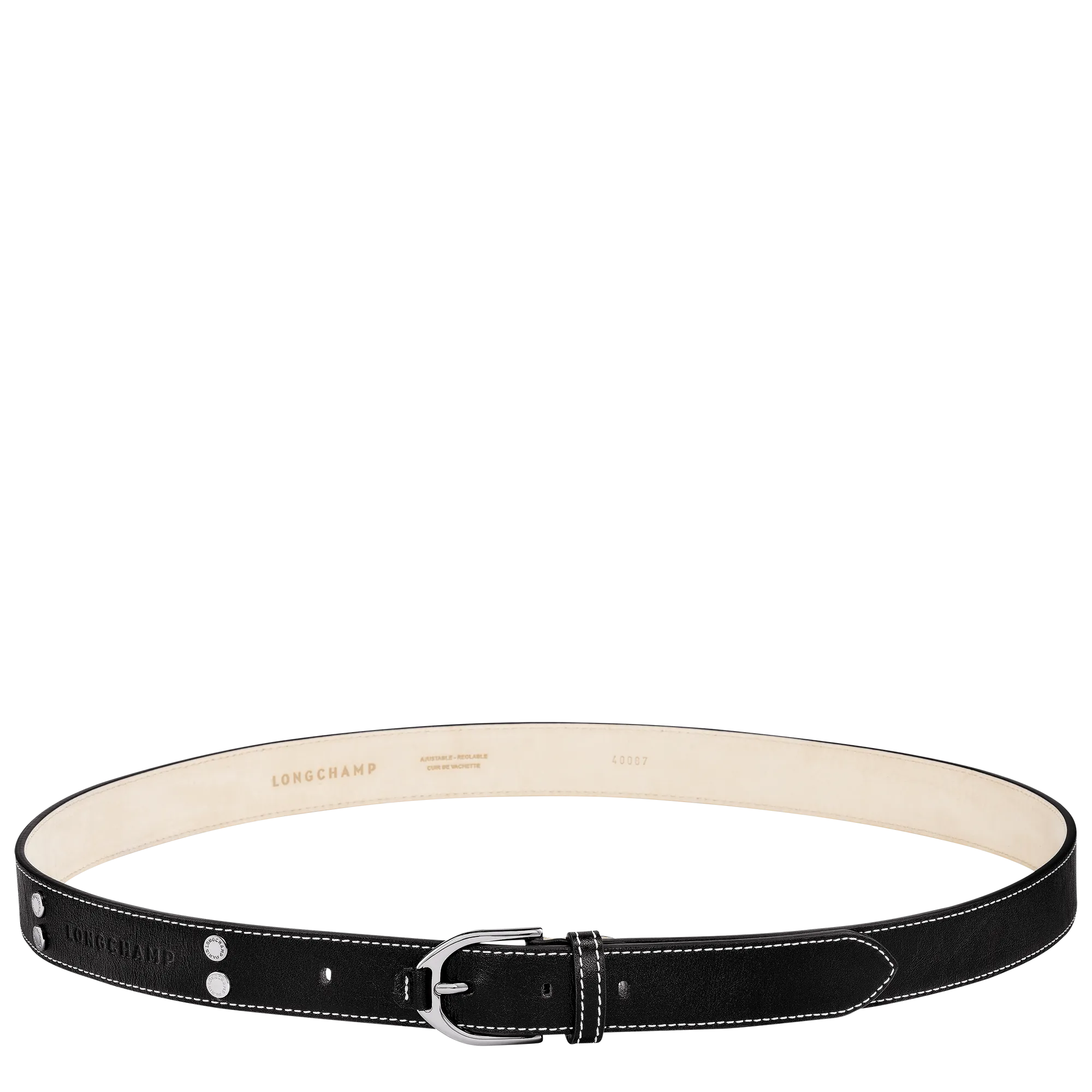 Longchamp 3D Ladies' belt Black - Leather