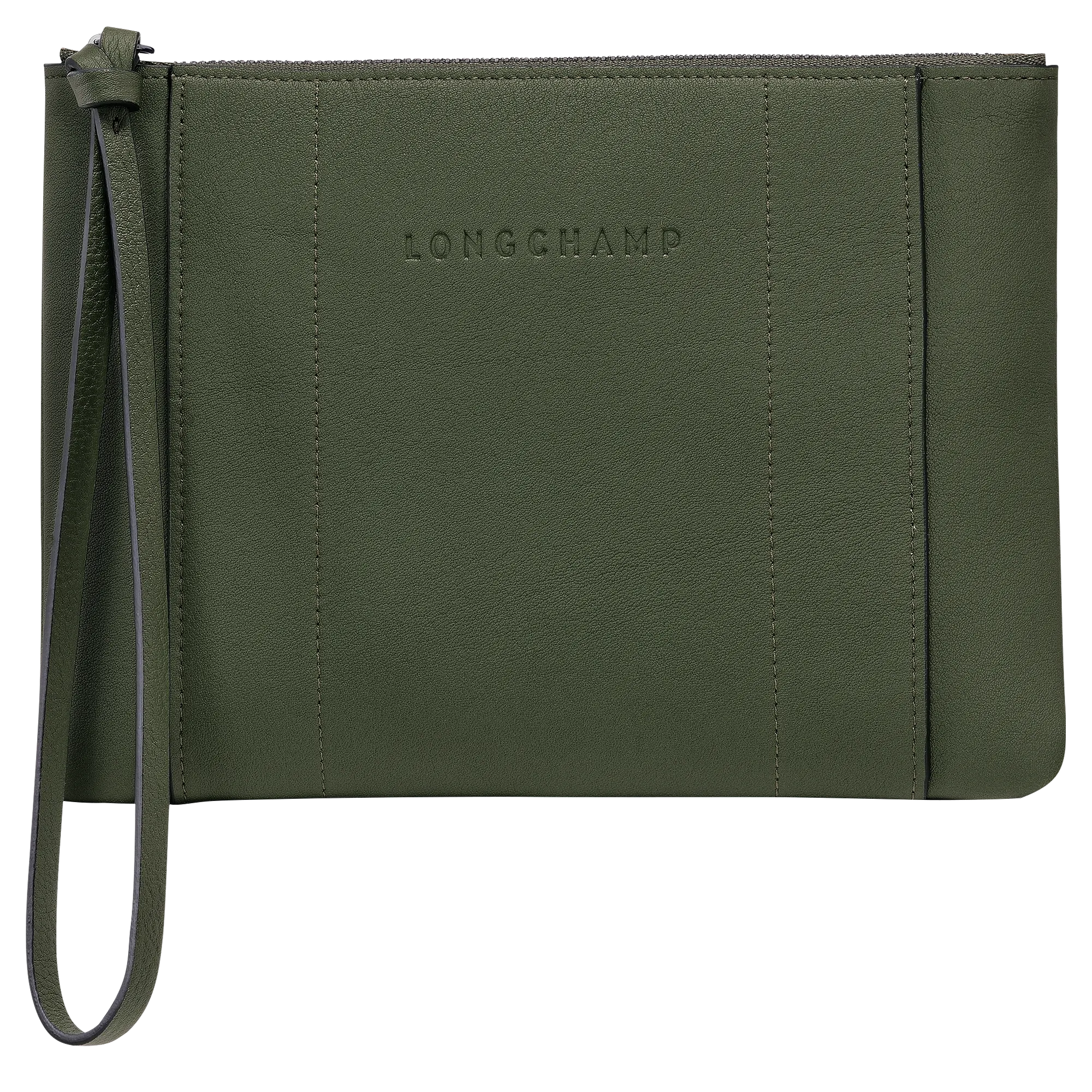 Longchamp 3D Pouch Khaki - Leather