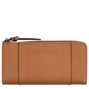 Longchamp 3D Zip around wallet Natural - Leather