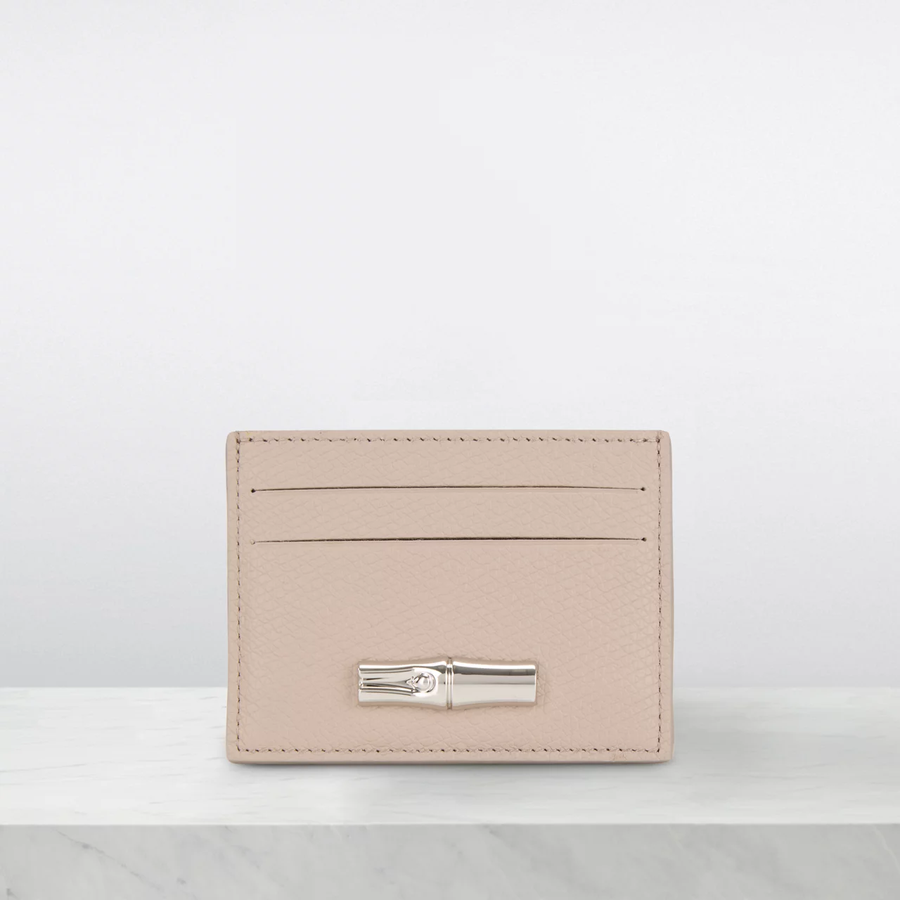 LONGCHAMP Le Roseau Logo Cardholder - Argile