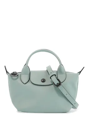 Longchamp Light Green Leather Handbag Le Pliage Xtra With Zip And Handles