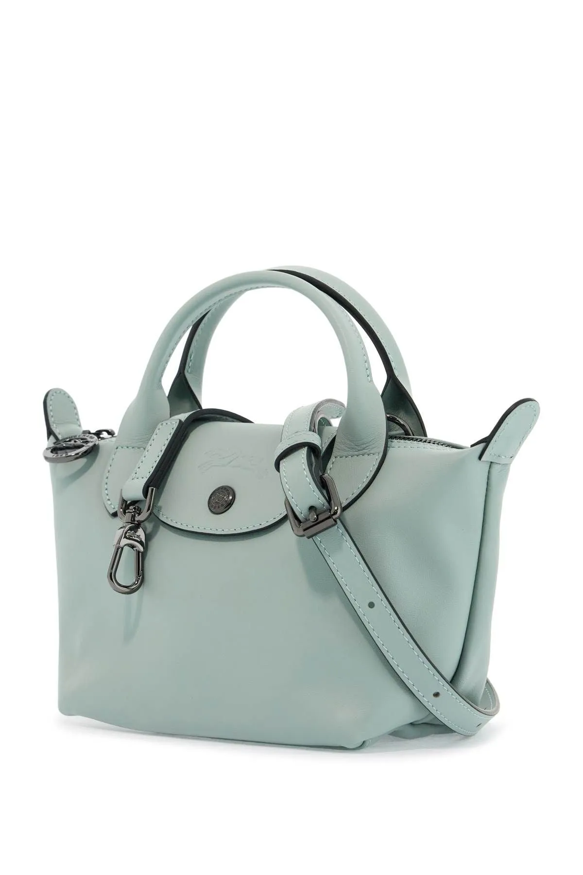 Longchamp Light Green Leather Handbag Le Pliage Xtra With Zip And Handles