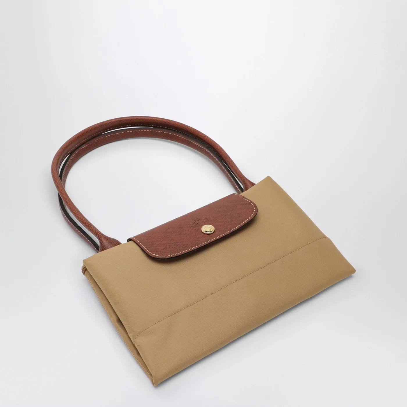 Longchamp    Longchamp Fawn Coloured Le Pliage Original L Bag