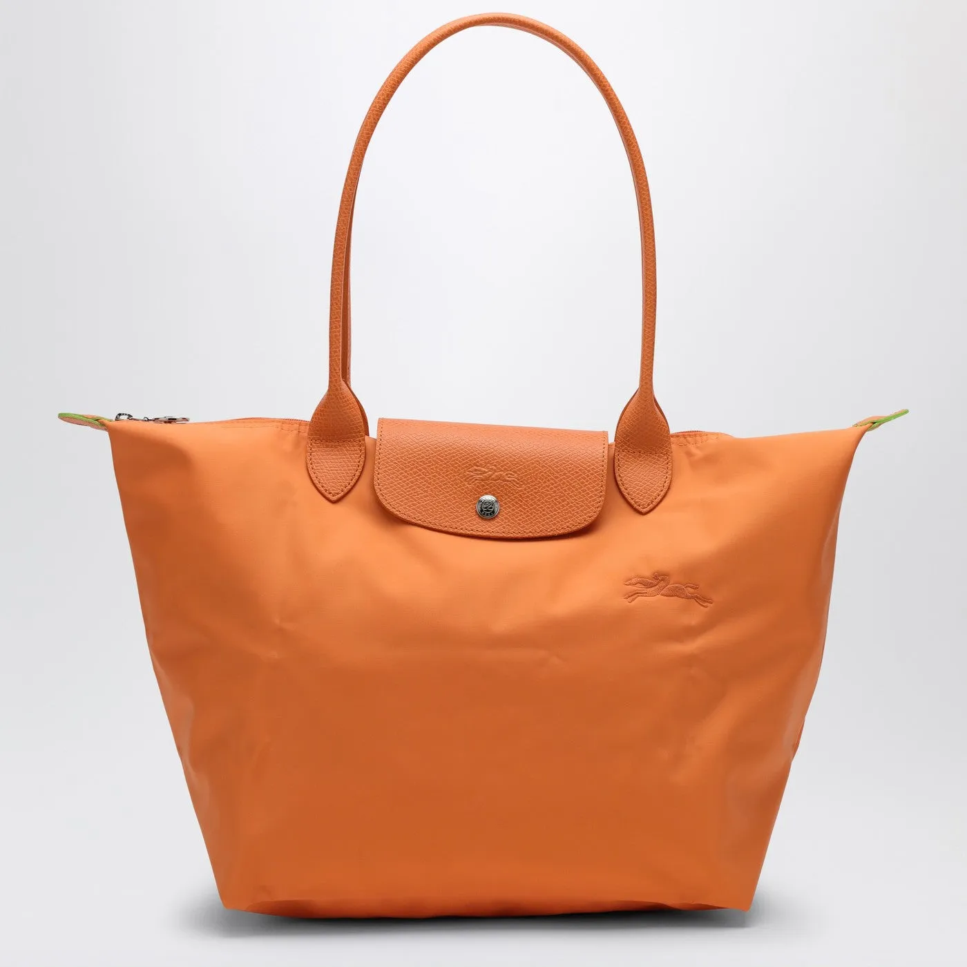 Longchamp    Longchamp Orange L Le Pliage Green Bag