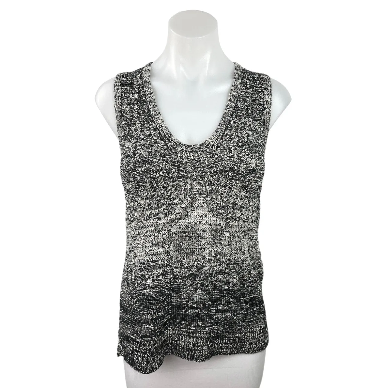 Lucky Brand Black Ombré Marled Cutout Scoop Neck Sleeveless Tunic Tank Top Sz S