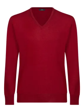 Maglia scollo a V in Merino 2.0 - Tibetan Red