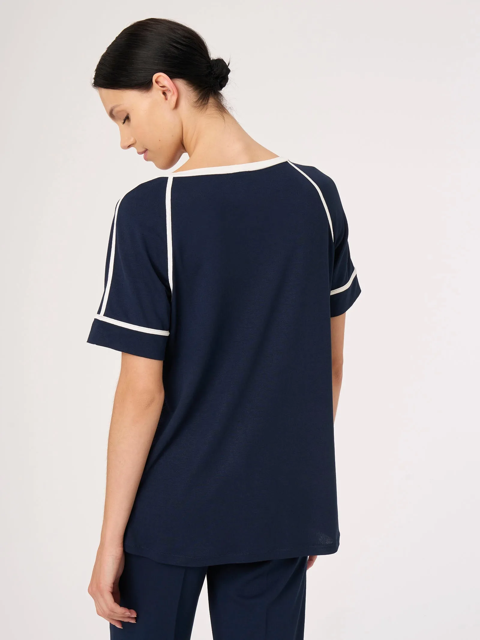 Maglietta con maniche raglan in Viscosa Crêpe - Fant.Bleu