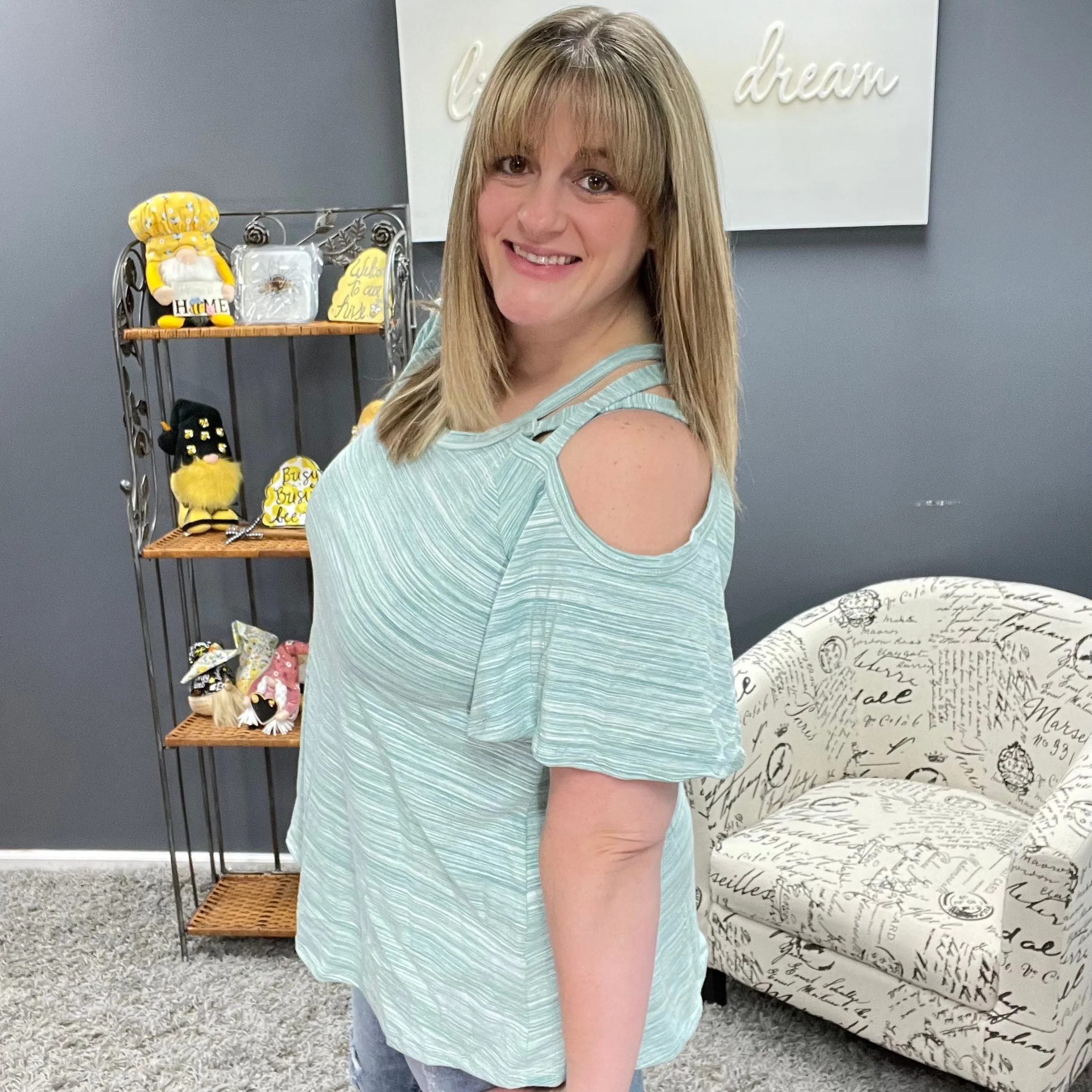 Marled Cold Shoulder Tunic