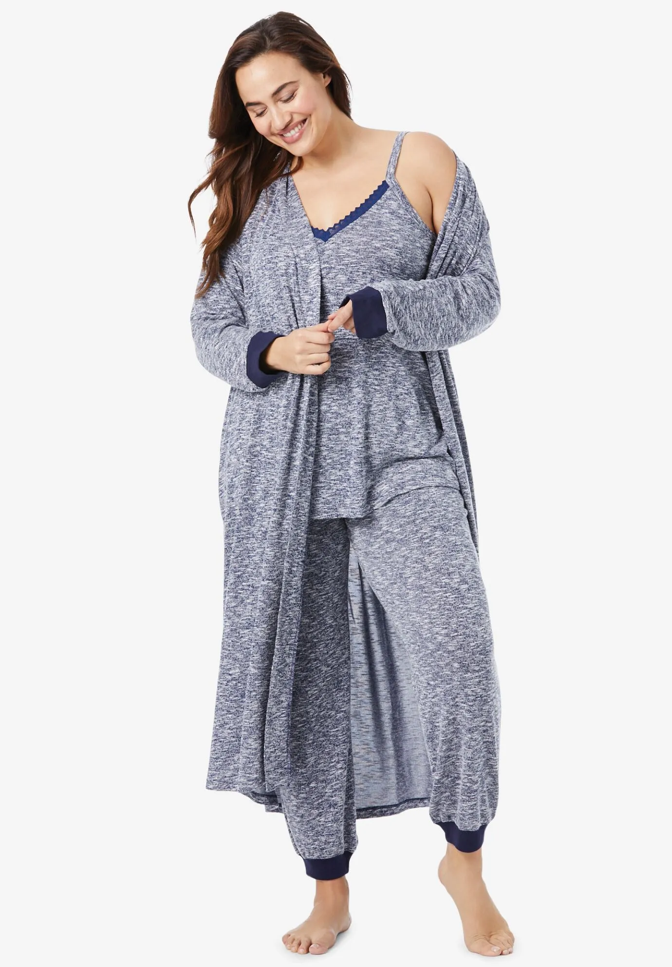 Marled Long Duster Robe 