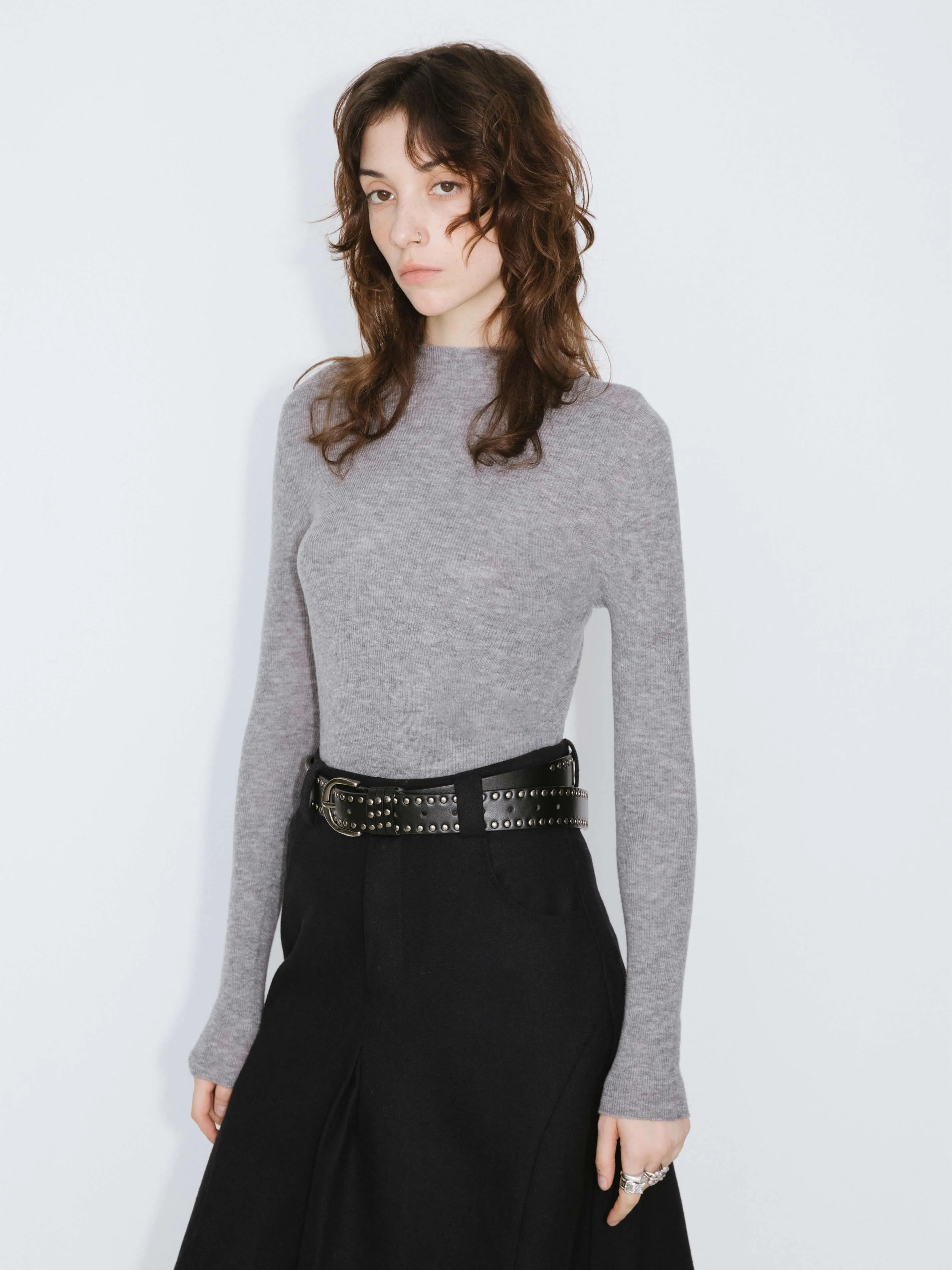 Merino Wool Turtleneck Knitwear Jumper