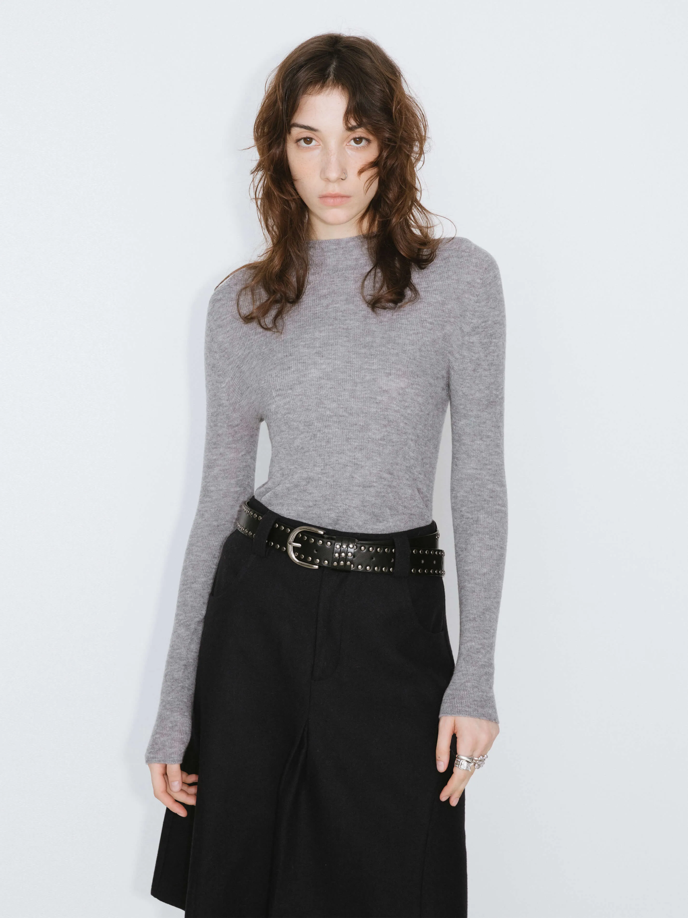 Merino Wool Turtleneck Knitwear Jumper