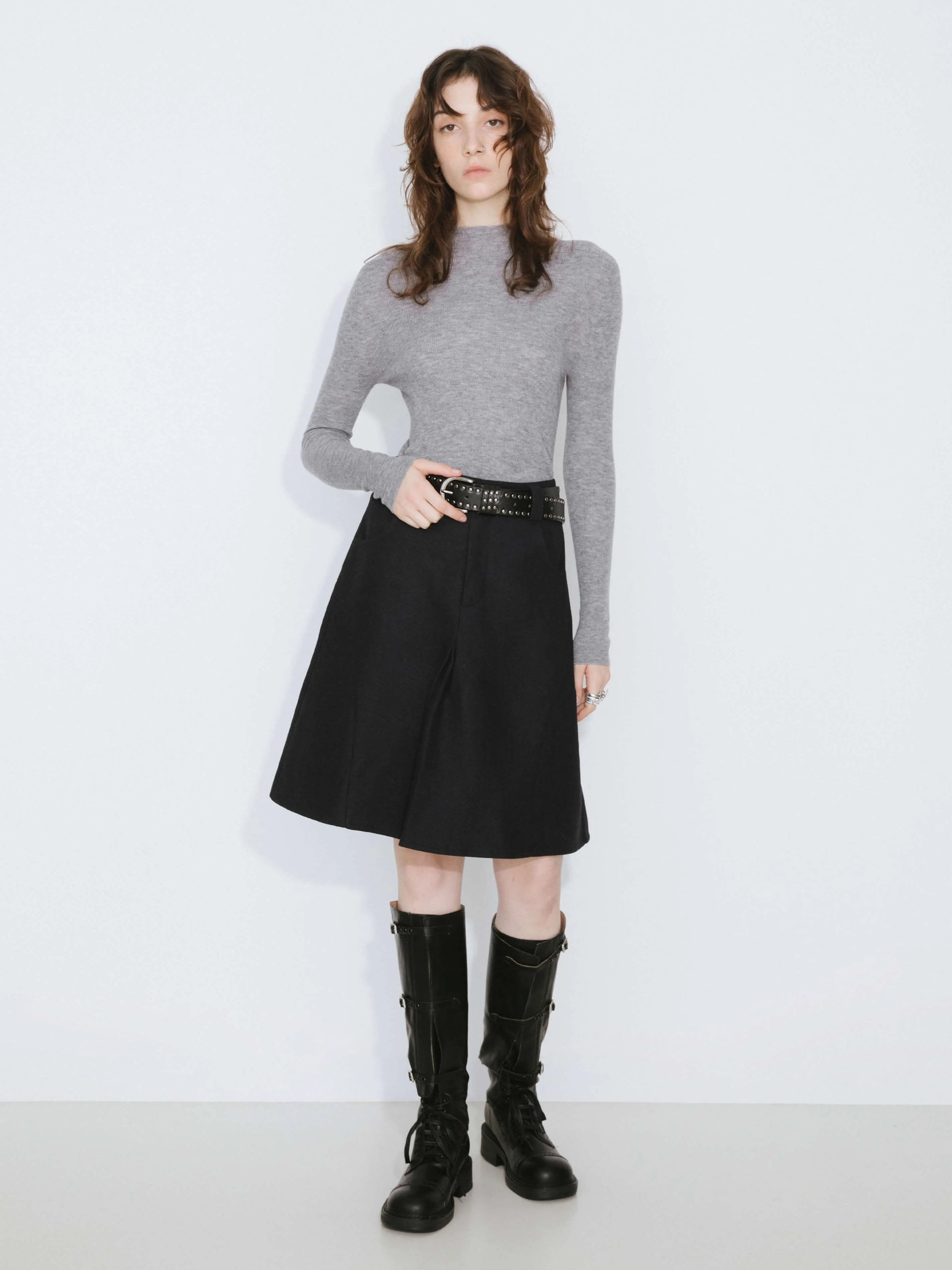 Merino Wool Turtleneck Knitwear Jumper