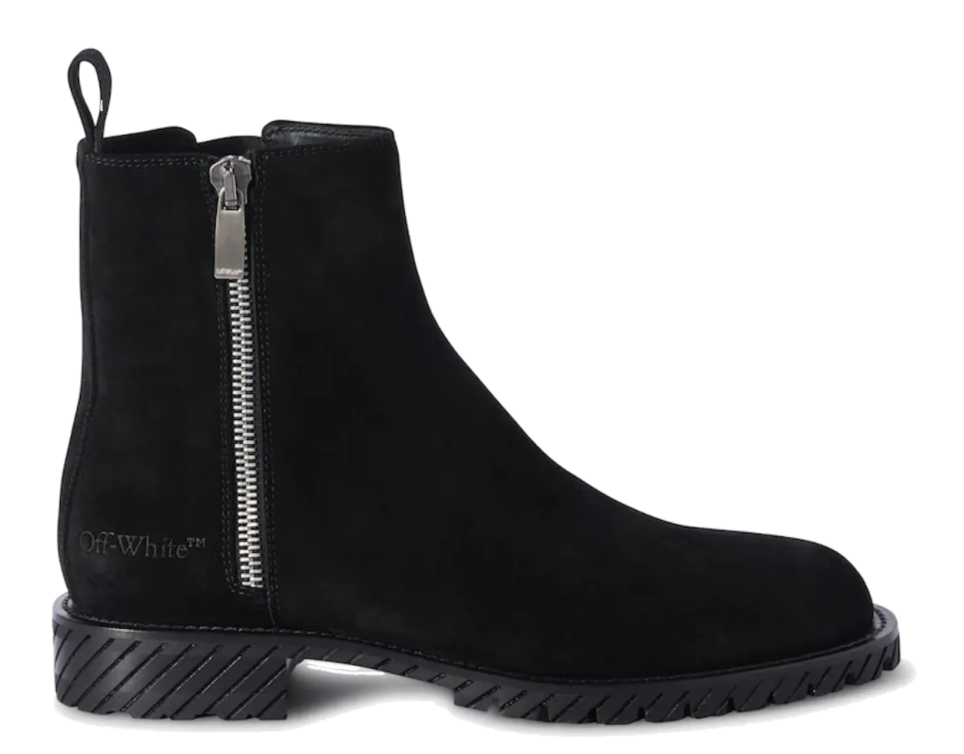 OFF WHITE  OFF WHITE COMBAT ANKLE BOOT SUEDE BLACK