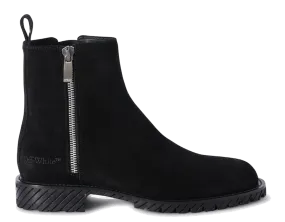 OFF WHITE  OFF WHITE COMBAT ANKLE BOOT SUEDE BLACK