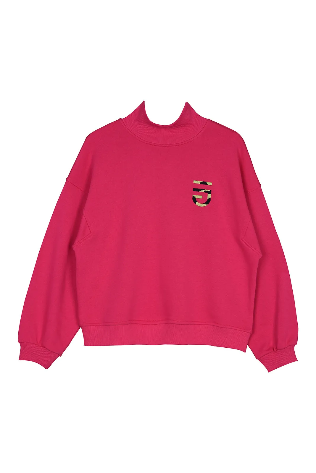 Oversize Turtleneck Sweatshirt Fucshia