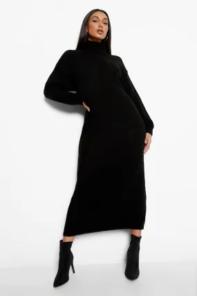 Oversized Knitted Turtleneck Dress