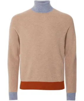 Pal Zileri Beige Wool Cashmere Turtleneck Jumper | Jules B