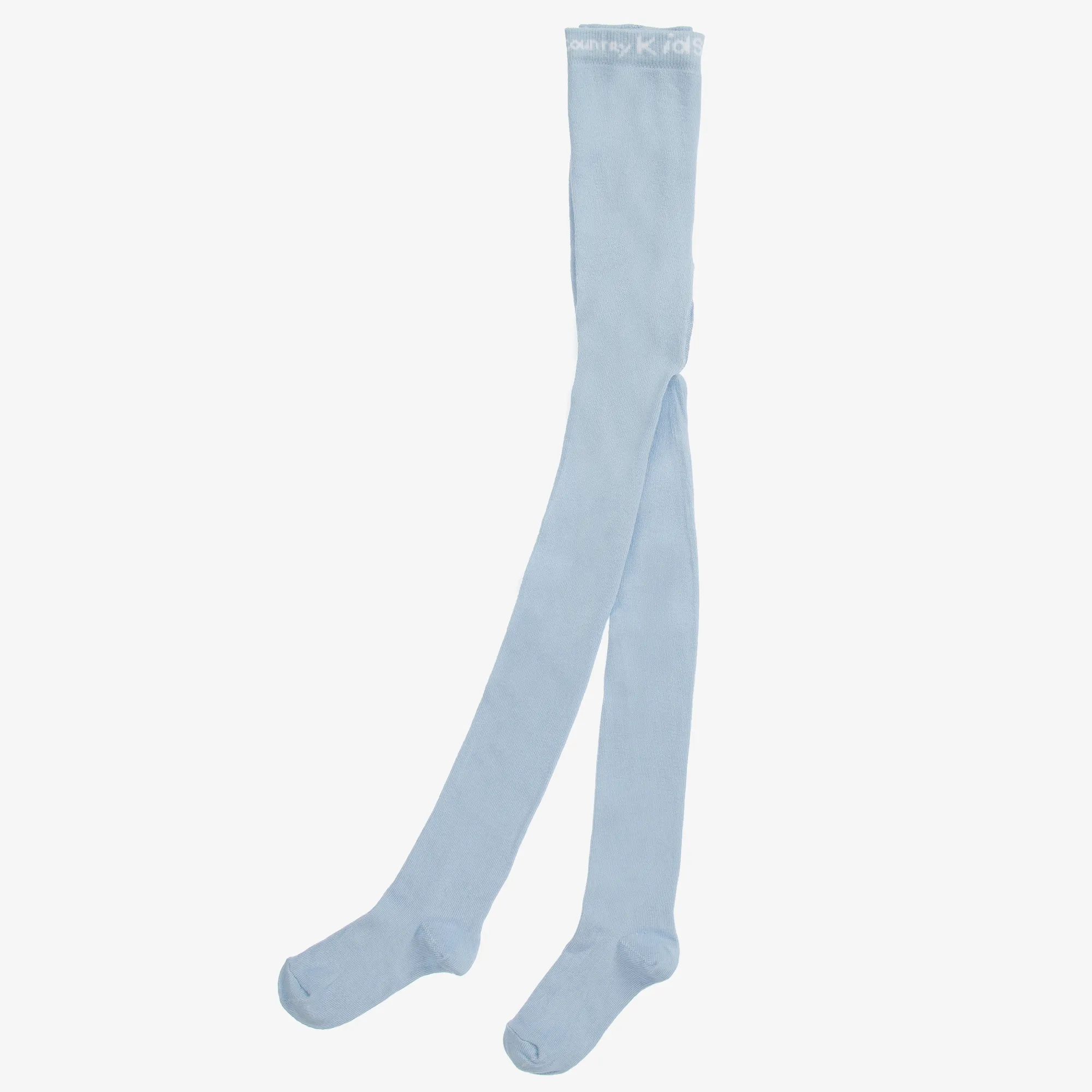 Pale Blue Cotton Knitted Tights