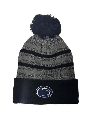 Penn State Marled Striped Pom Hat | Logofit