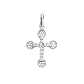 Petite Lace Cross diamond pendant, White Gold