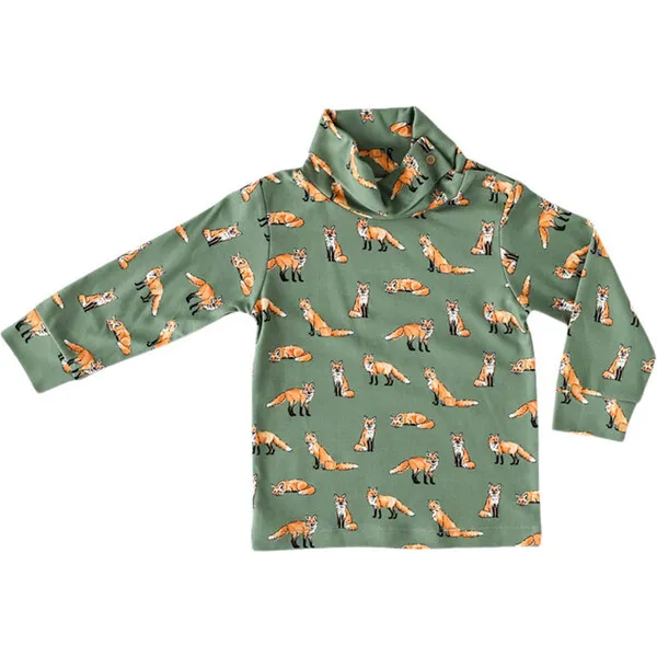 Pineapple Sunshine Green Fox Turtleneck