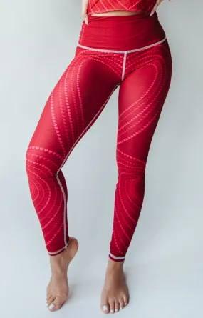 Queen of Hearts Printed Yoga Leggings