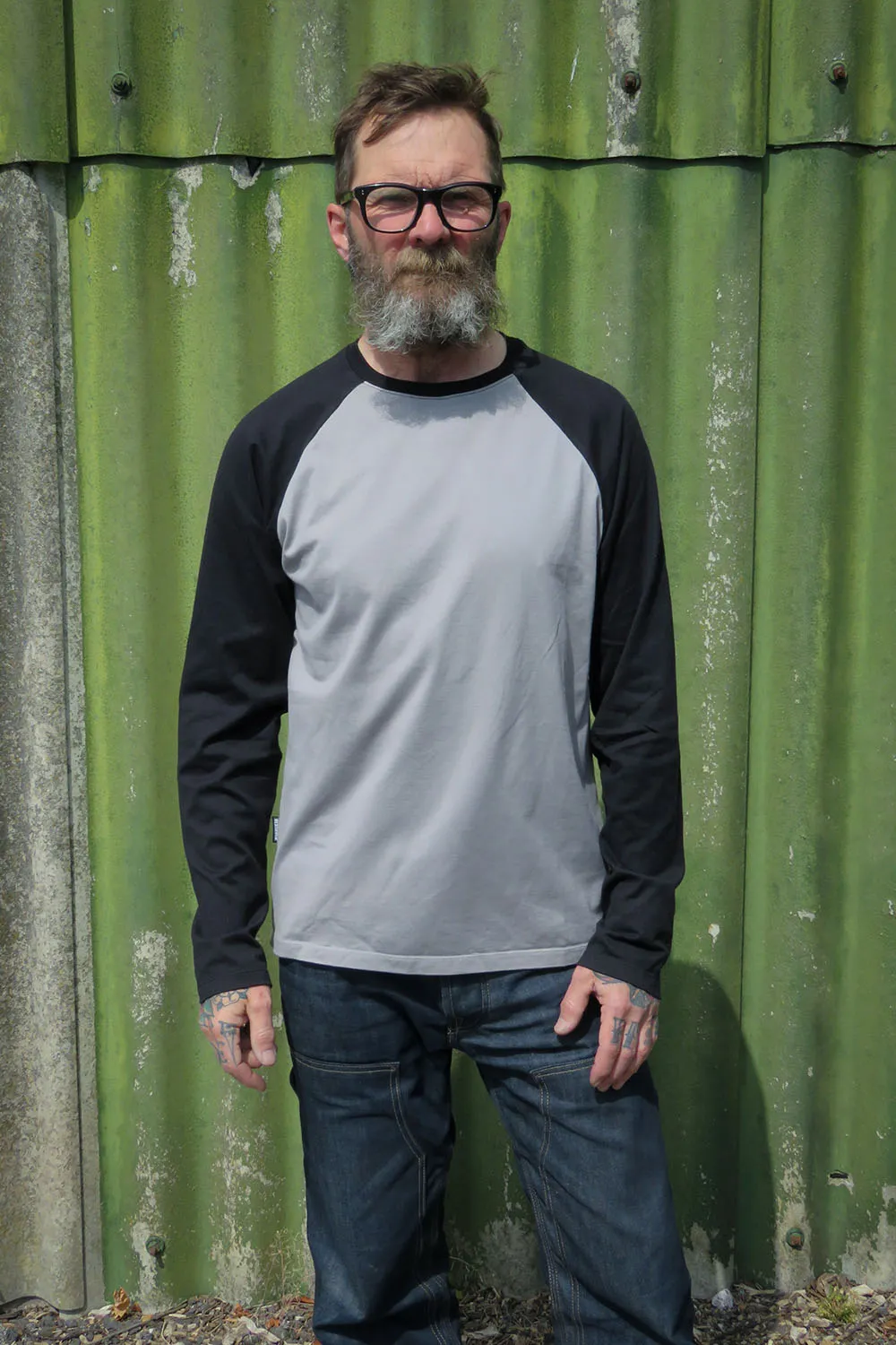 Raglan Long Sleeve / Grey & Black