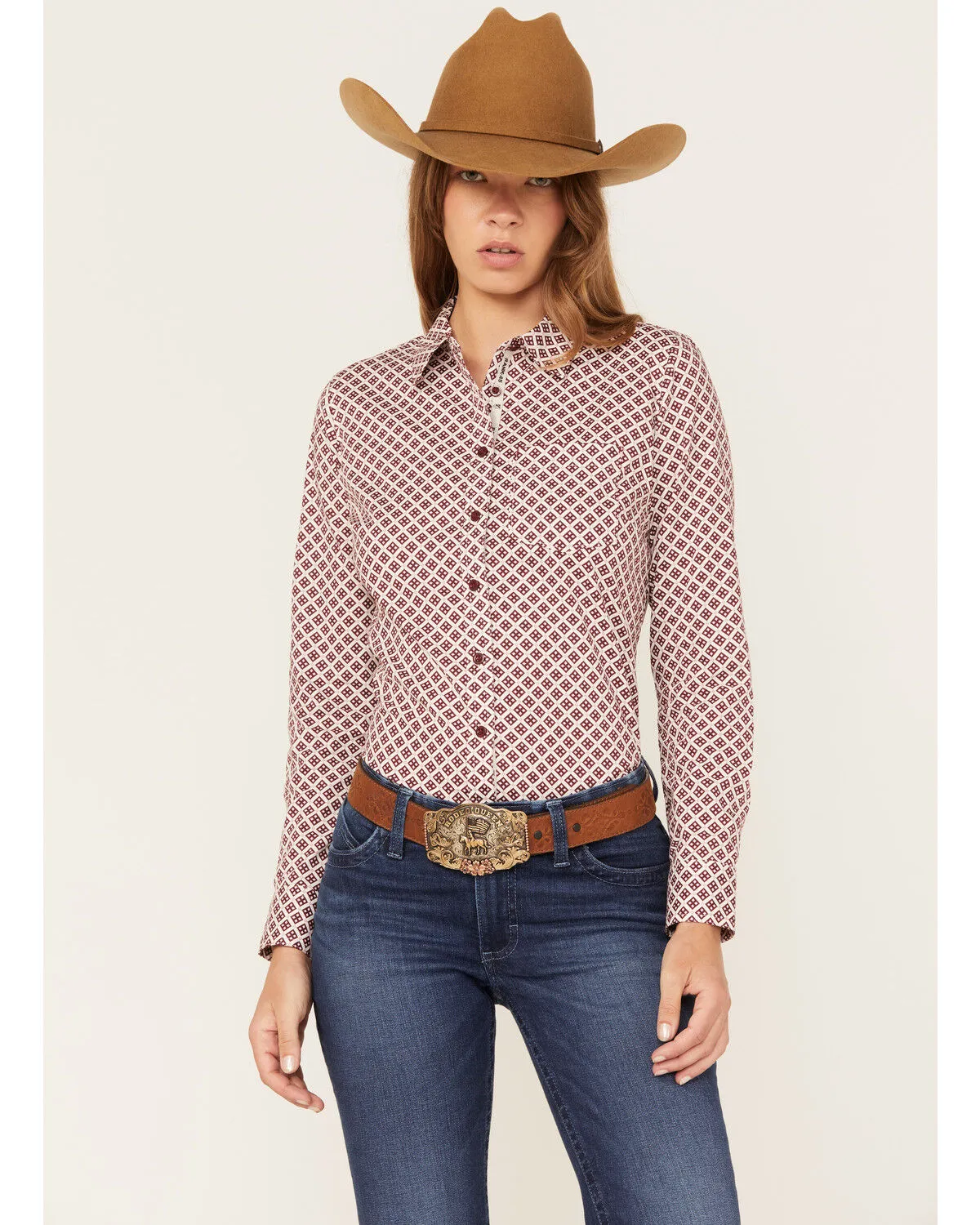 RANK 45® Women's Geo Print Stretch Riding Shirt