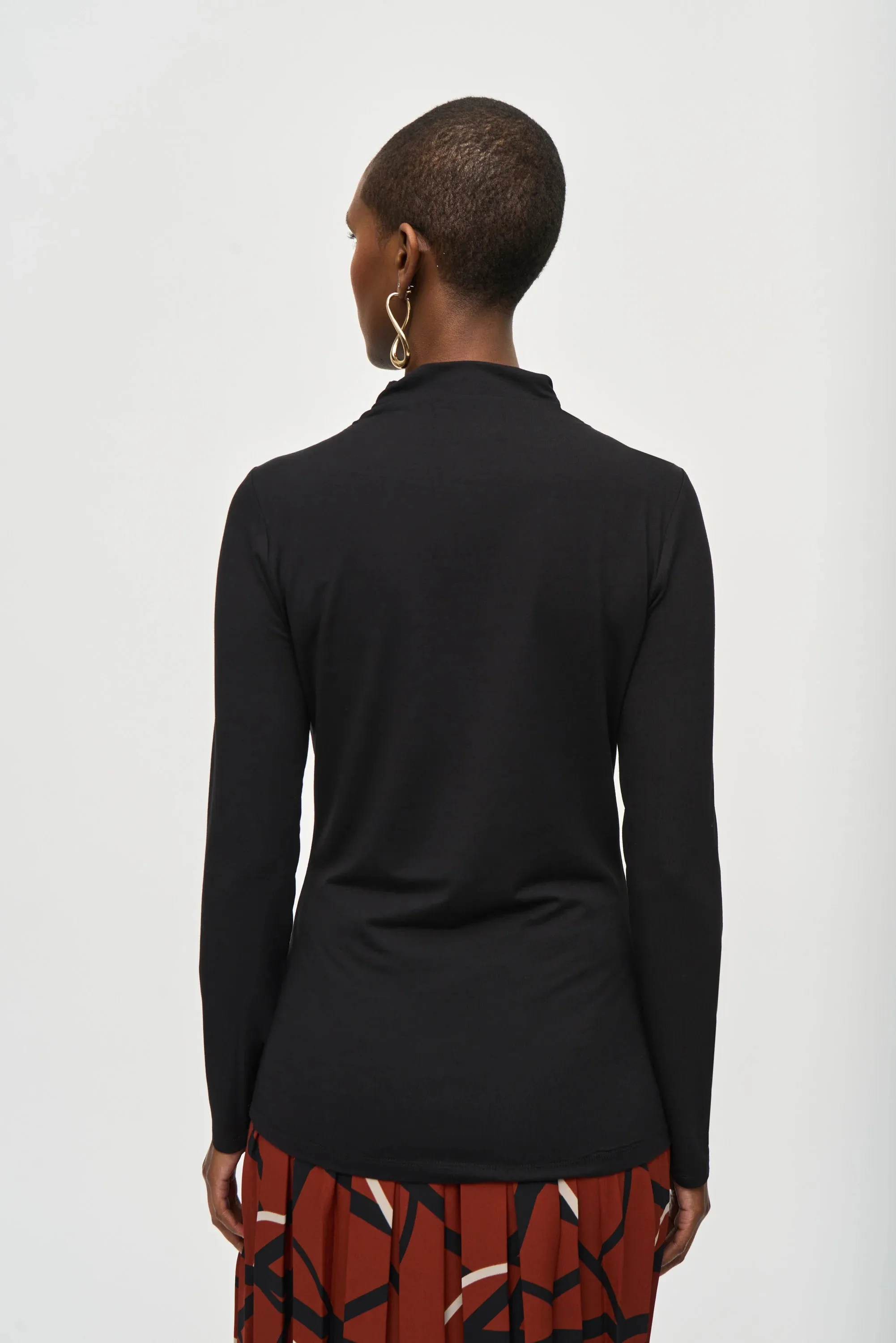 Rayon Jersey Fitted Turtleneck