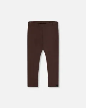 Rib Leggings Dark Brown