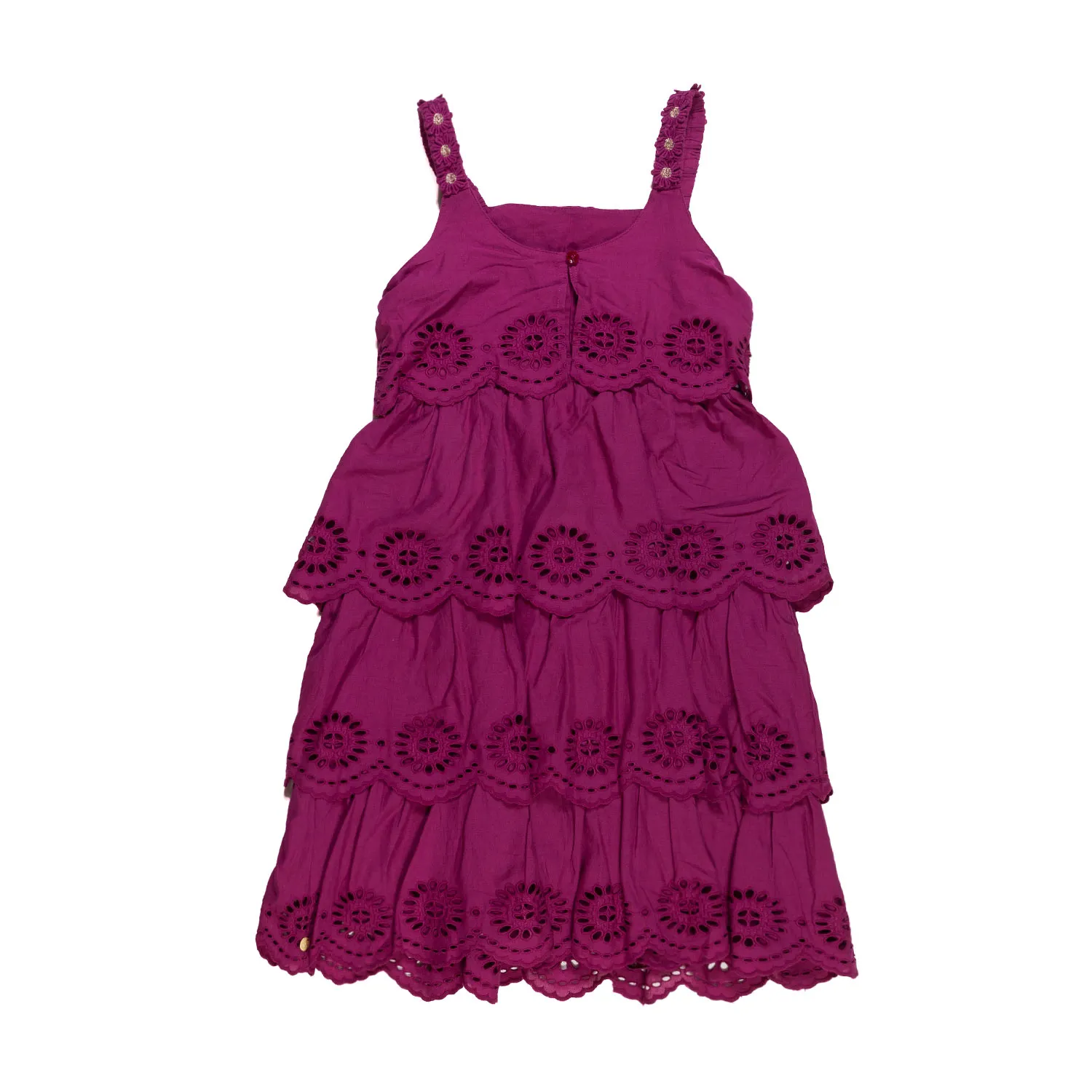 Scotch & Soda Black Cherry Sangallo Flounce Dress For Teen Girls