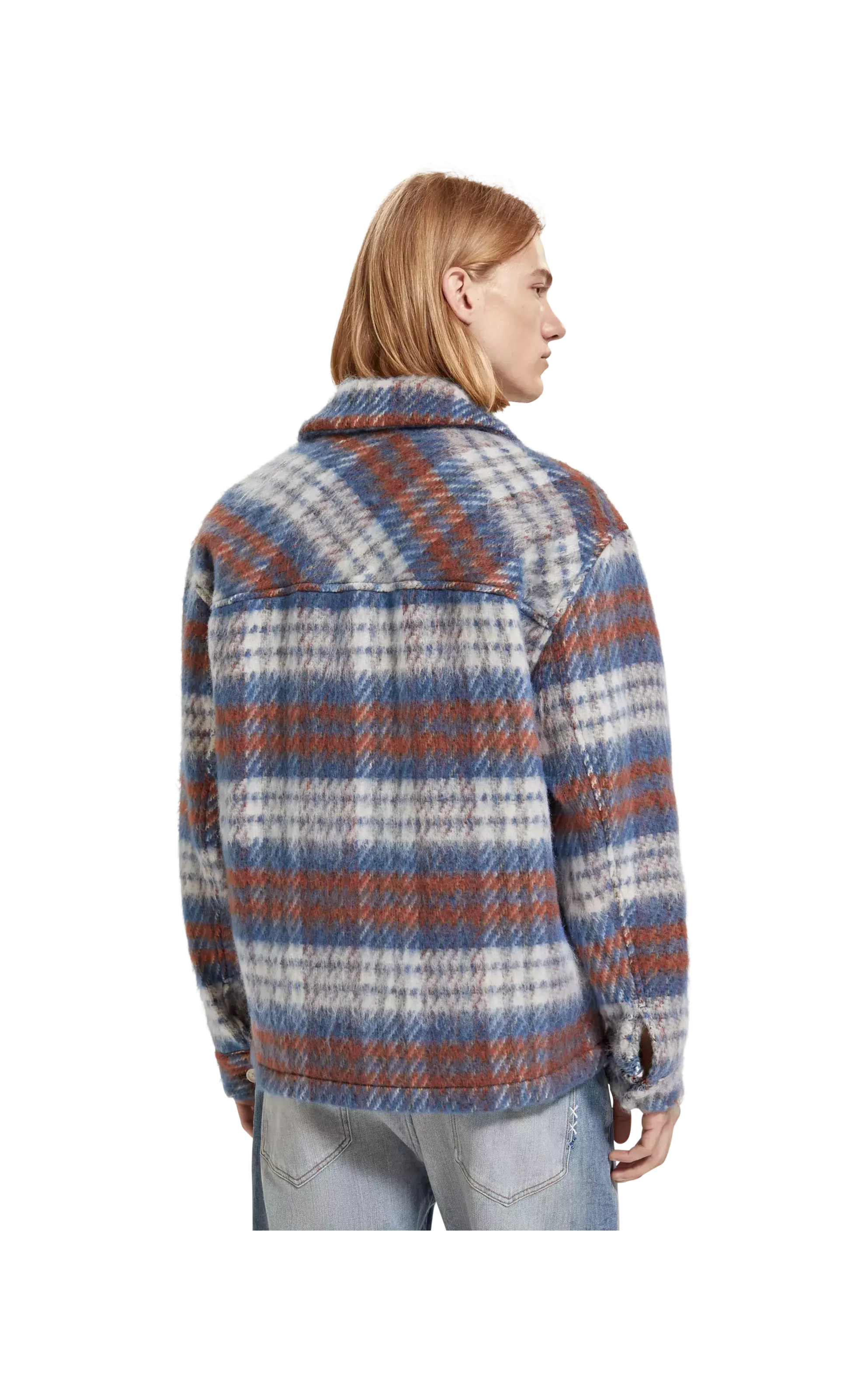 Scotch & Soda Brushed Wool Blend Check Overshirt