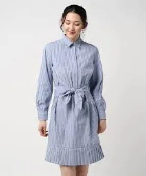 Scotch & Soda Cotton Striped Dress with pleat