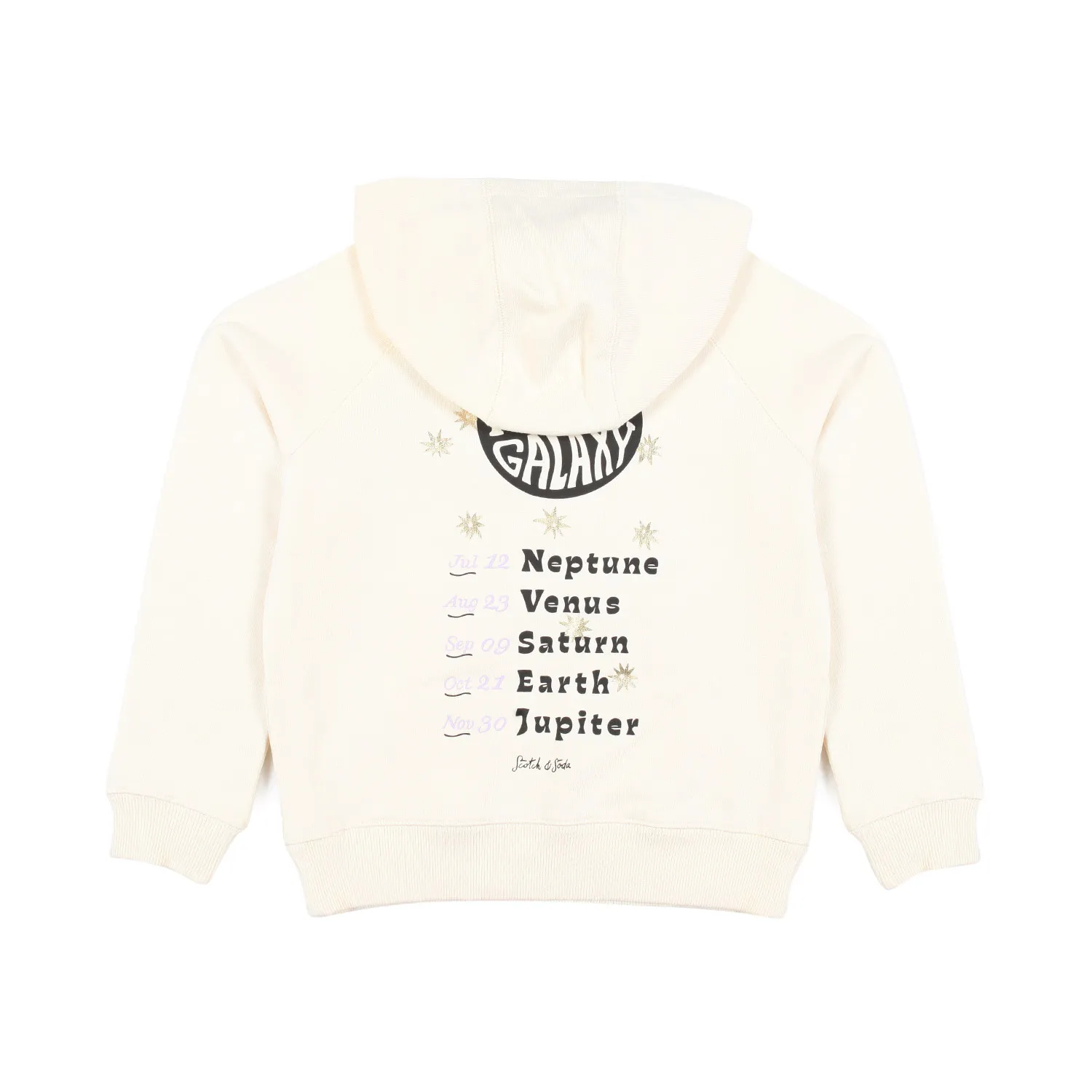 Scotch & Soda Cream Hooded Sweatshirt Flowers For Girls