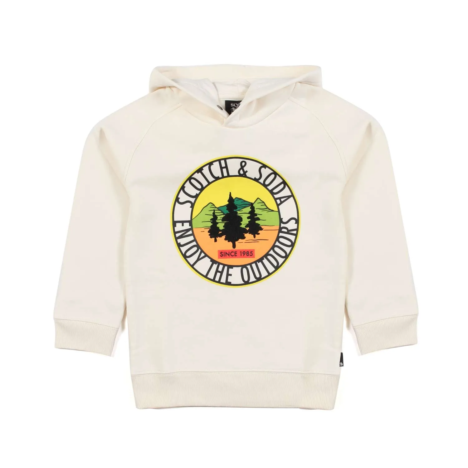 Scotch & Soda Cream White Unisex Hooded Sweatshirt