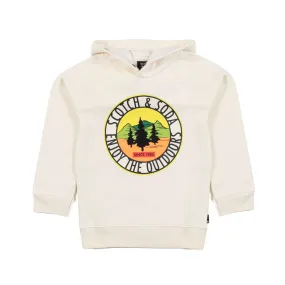 Scotch & Soda Cream White Unisex Hooded Sweatshirt