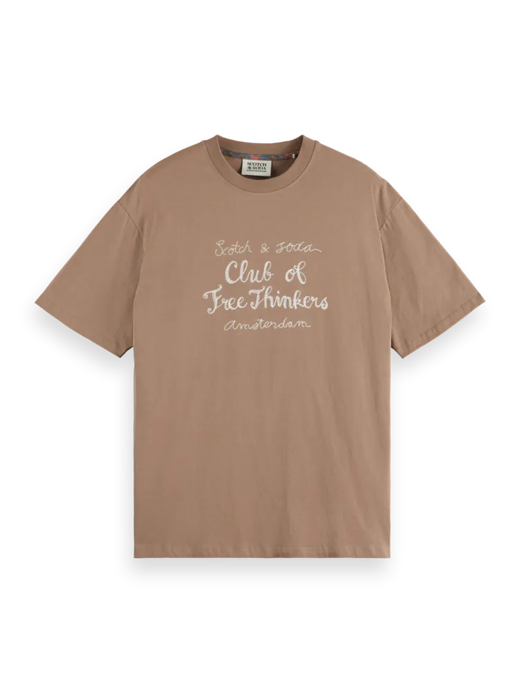 Scotch & Soda Crewneck Tee - CAPPUCHINO