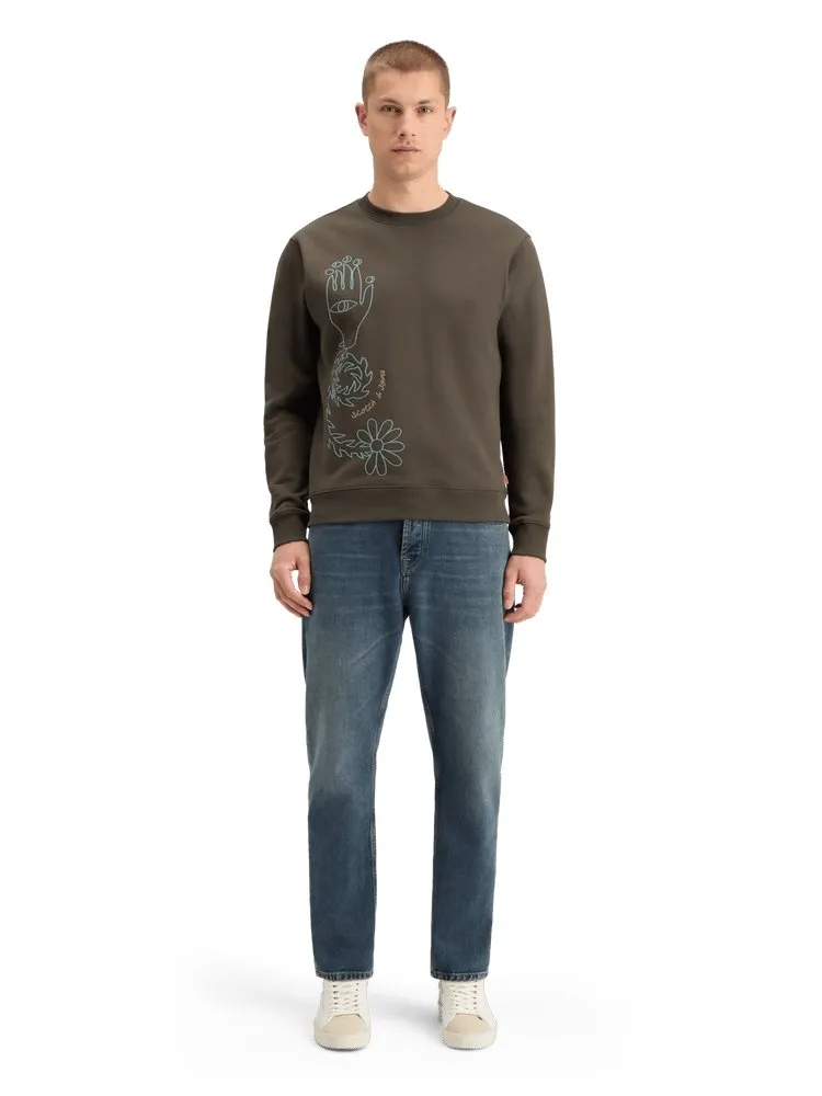 Scotch & Soda Embroidered Sweatshirt / Coffee