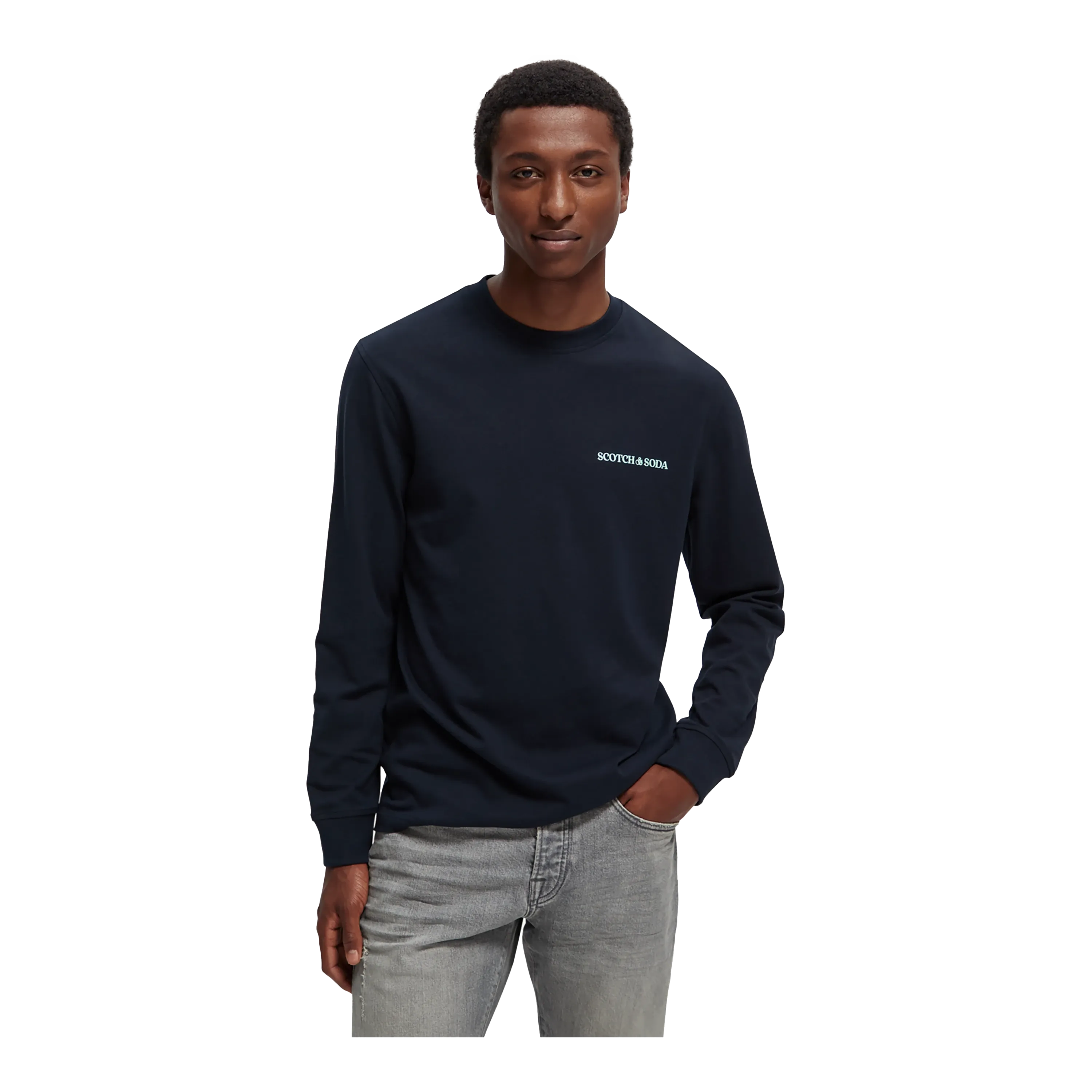 Scotch & Soda Jersey Logo Longsleeve T-Shirt