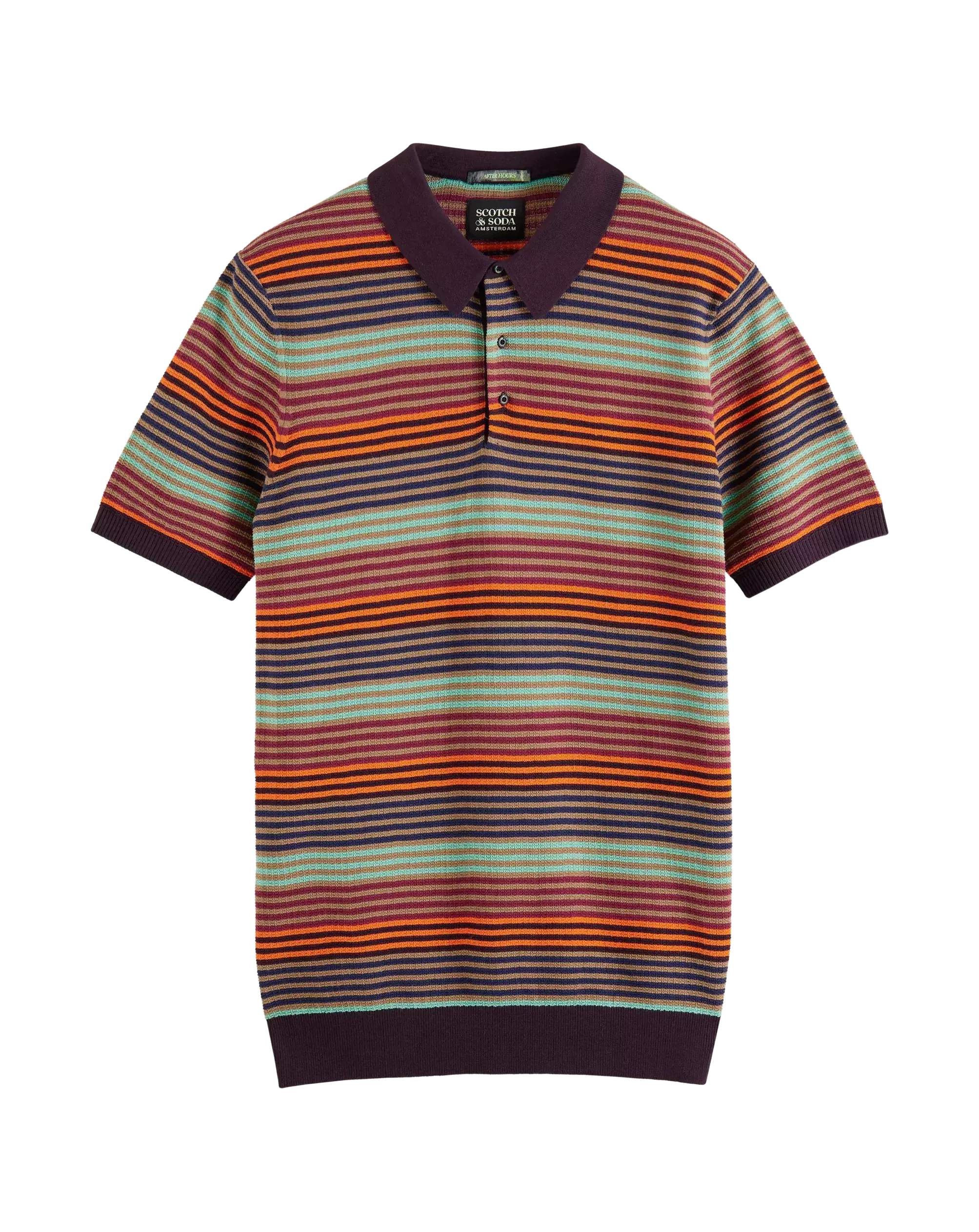 Scotch & Soda Knitted Polo Shirt In Organic Cotton