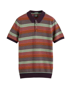 Scotch & Soda Knitted Polo Shirt In Organic Cotton