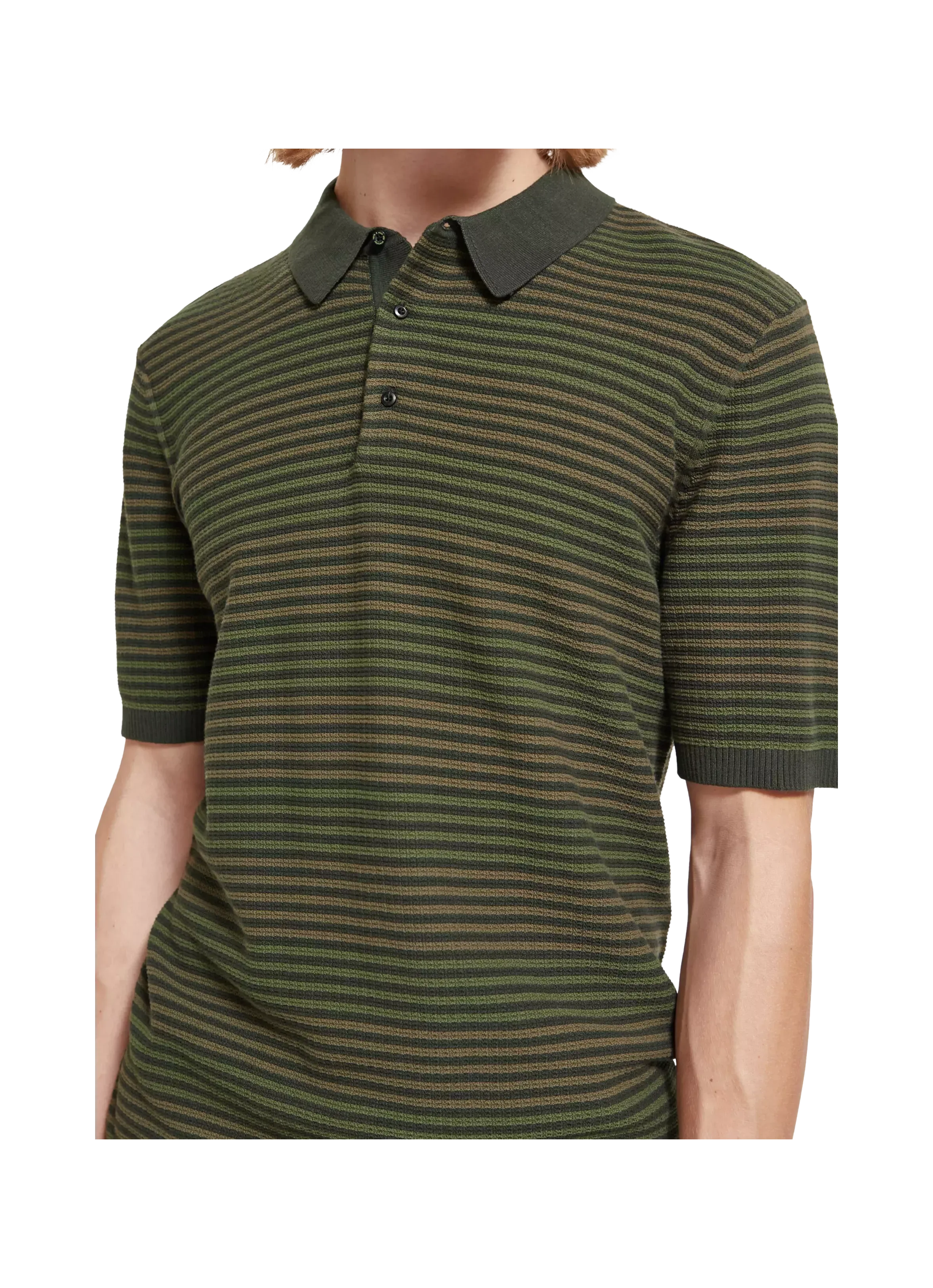 Scotch & Soda Knitted Polo Shirt In Organic Cotton