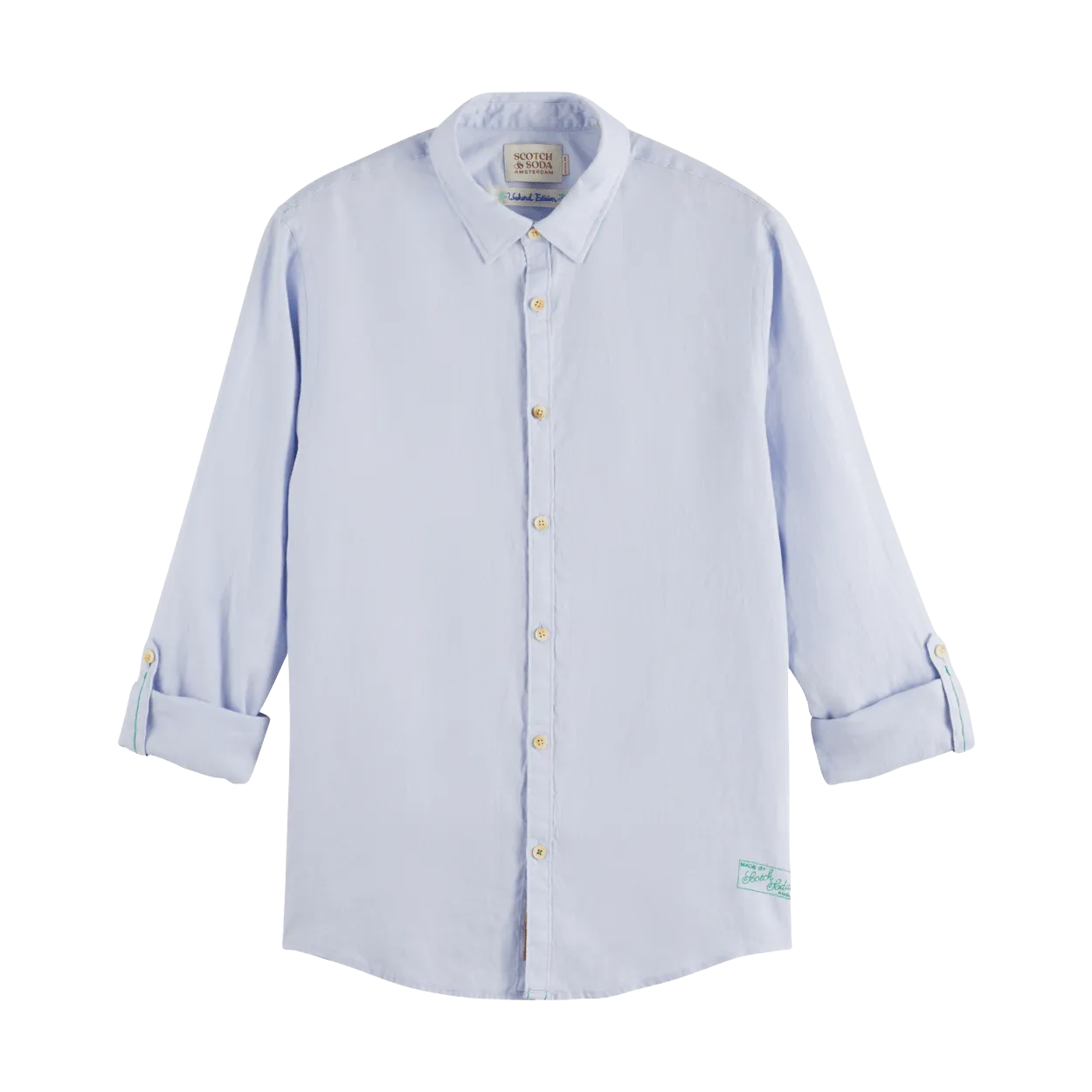 Scotch & Soda Linen Shirt With Roll Up