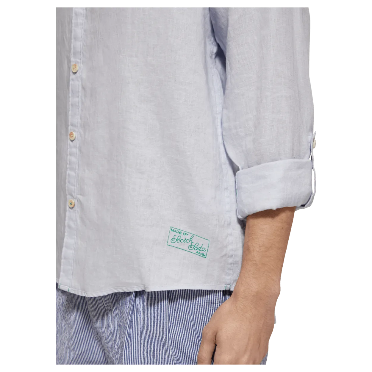 Scotch & Soda Linen Shirt With Roll Up