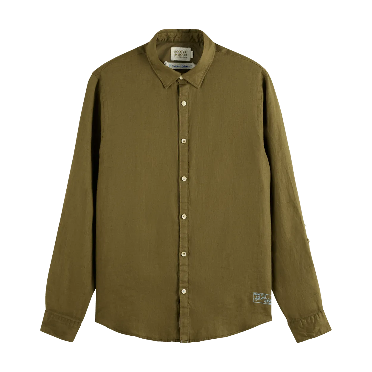 Scotch & Soda Linen Shirt With Roll Up